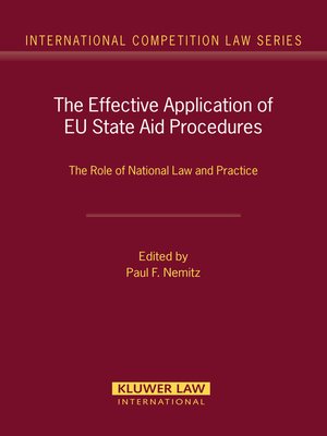 cover image of The Effective Application of EU State Aid Procedures
